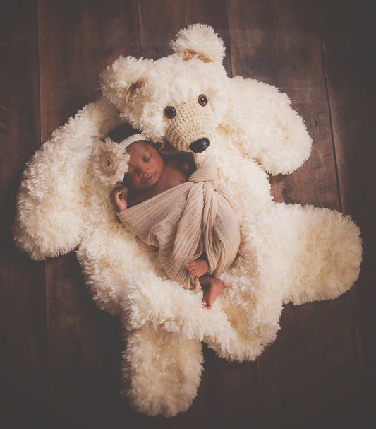 Crochet Pattern for Faux Bear Skin Nursery Rug or Photo Prop (DIY Tutorial) | Crochet Nursery Bear Rug Pattern | Bear Rug Crocheting Pattern | DIY Written Crochet Instructions