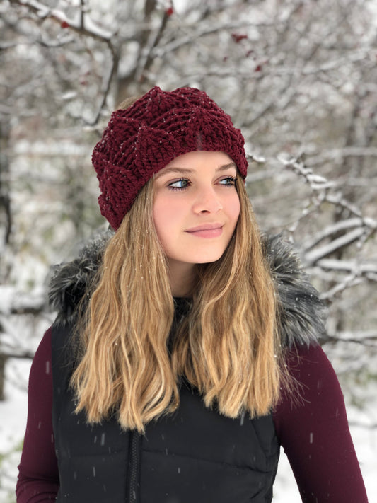 Crochet Pattern for Isosceles Ear Warmer | Crochet Headband Pattern | Ear Warmer Crocheting Pattern | DIY Written Crochet Instructions