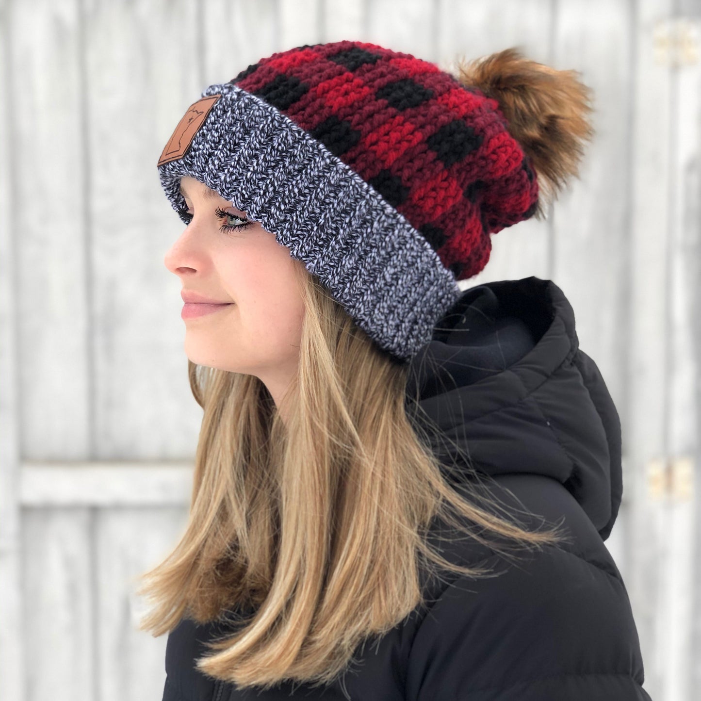 Crochet Pattern for Love My Buffalo Plaid Slouch | Crochet Hat Pattern | Hat Crocheting Pattern | DIY Written Crochet Instructions