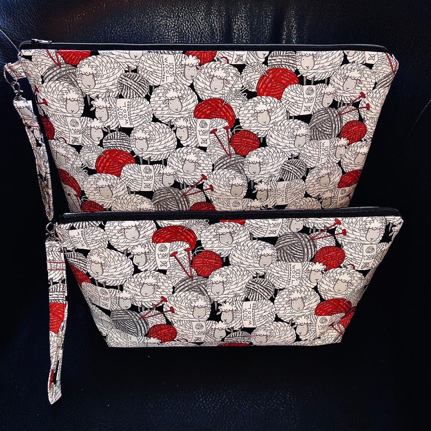 ORGANIZATION: Handmade Project Bags | Medium and Large Project Bags | Sheep and Yarn Fabric | Ball of Yarn Fabric | Knitting Fabric | Knitting Bag
