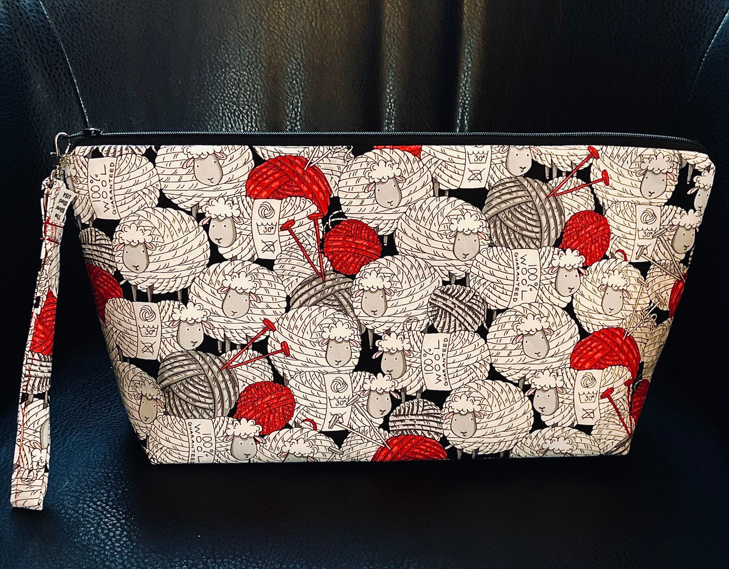 ORGANIZATION: Handmade Project Bags | Medium and Large Project Bags | Sheep and Yarn Fabric | Ball of Yarn Fabric | Knitting Fabric | Knitting Bag