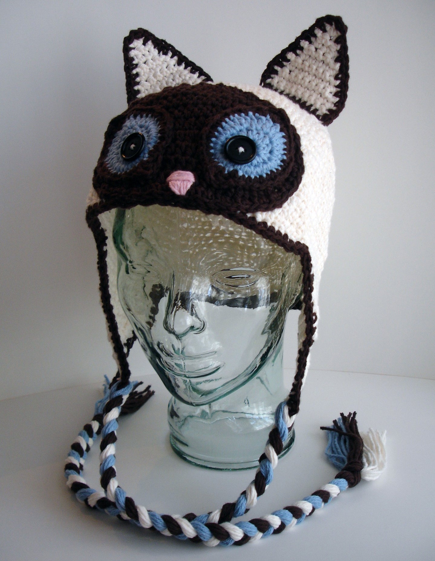 Crochet Pattern for Siamese Cat Hat | Crochet Hat Pattern | Hat Crocheting Pattern | DIY Written Crochet Instructions