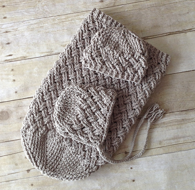 Crochet Pattern for Diagonal Weave Baby Cocoon | Crochet Snuggle Sack Pattern | Baby Cocoon Crocheting Pattern | DIY Written Crochet Instructions