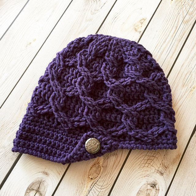 Crochet Pattern for Chunky Chain Link Slouchy Newsboy Beanie | Crochet Hat Pattern | Hat Crocheting Pattern | DIY Written Crochet Instructions