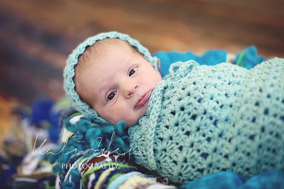 Crochet Pattern for Star Stitch Baby Cocoon or Swaddle Sack | Crochet Hat Pattern | Hat Crocheting Pattern | DIY Written Crochet Instructions