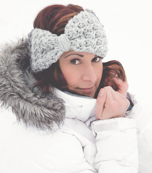 Crochet Pattern for Chunky Bow Ear Warmer | Crochet Headband Pattern | Ear Warmer Crocheting Pattern | DIY Written Crochet Instructions