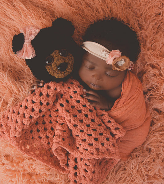 Crochet Pattern for Bear Lovey Photo Prop (DIY Tutorial) | Crochet Baby Lovey Pattern | Bear Lovey Crocheting Pattern | DIY Written Crochet Instructions