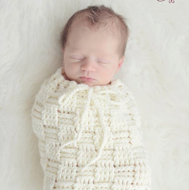 Crochet Pattern for Basket Weave Baby Cocoon, Swaddle Sack, or Bowl | Crochet Snuggle Sack Pattern | Baby Cocoon Crocheting Pattern | DIY Written Crochet Instructions