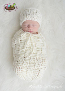 Crochet Pattern for Basket Weave Baby Cocoon, Swaddle Sack, or Bowl | Crochet Snuggle Sack Pattern | Baby Cocoon Crocheting Pattern | DIY Written Crochet Instructions