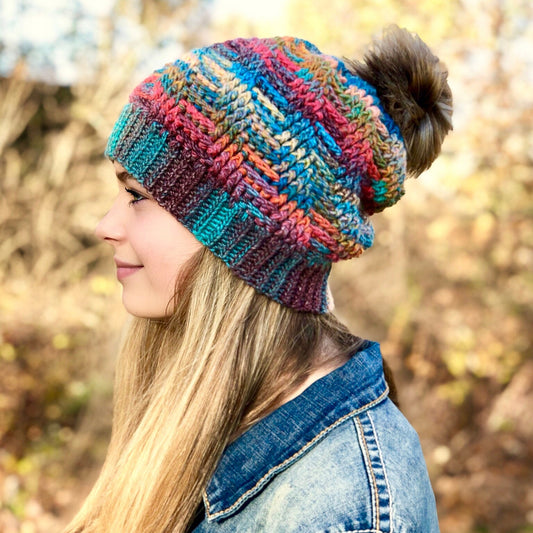 Crochet Pattern for Spiral Herringbone Slouch Hat | Crochet Hat Pattern | Hat Crocheting Pattern | DIY Written Crochet Instructions