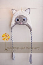 Load image into Gallery viewer, Crochet Pattern for Siamese Cat Hat | Crochet Hat Pattern | Hat Crocheting Pattern | DIY Written Crochet Instructions
