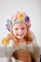 Load image into Gallery viewer, Crochet Pattern for Flower Garden Hat | Crochet Hat Pattern | Hat Crocheting Pattern | DIY Written Crochet Instructions
