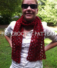 Load image into Gallery viewer, Crochet Pattern for Fishing Net Scarf | Crochet Scarf Pattern | Scarf Crocheting Pattern | DIY Written Crochet Instructions
