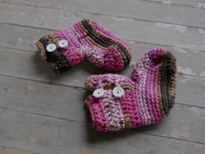 Crochet Pattern for Bulky Button Loop Booties | Crochet Baby Shoes Pattern | Baby Booties Crocheting Pattern | DIY Written Crochet Instructions