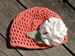 Crochet Pattern for Spring Bloom Beanie Flower Hat | Crochet Hat Pattern | Hat Crocheting Pattern | DIY Written Crochet Instructions