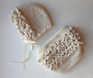 Crochet Pattern for Ruffle Baby Bonnet | Crochet Baby Bonnet Pattern | Baby Hat Crocheting Pattern | DIY Written Crochet Instructions