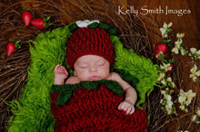 Load image into Gallery viewer, Crochet Pattern for Berrylicious Strawberry Cocoon | Crochet Snuggle Sack Pattern | Baby Cocoon Crocheting Pattern | DIY Written Crochet Instructions
