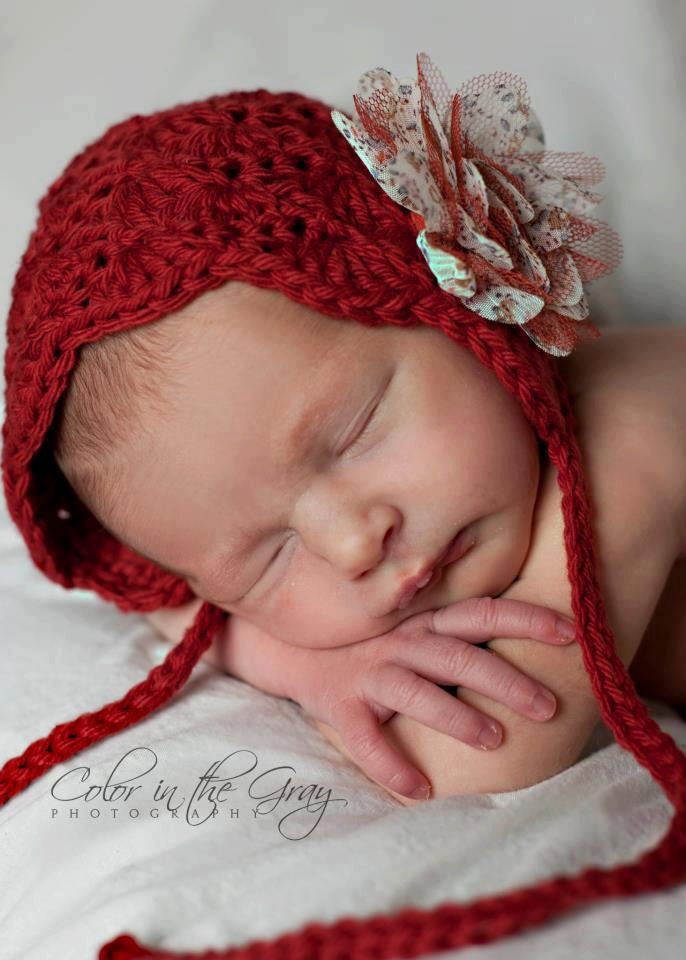 Crochet Pattern for Lacy Shells Baby Bonnet | Crochet Baby Bonnet Pattern | Baby Hat Crocheting Pattern | DIY Written Crochet Instructions