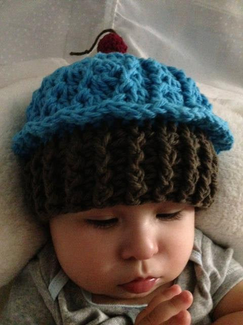 Crochet Pattern for Cupcake Beanie | Crochet Hat Pattern | Hat Crocheting Pattern | DIY Written Crochet Instructions