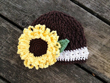 Load image into Gallery viewer, Crochet Pattern for Sunflower Beanie | Crochet Hat Pattern | Hat Crocheting Pattern | DIY Written Crochet Instructions
