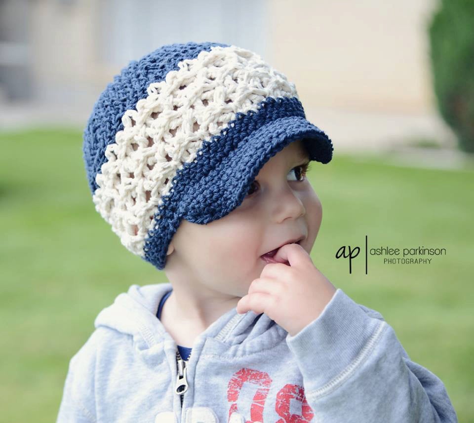 Crochet Pattern for Kyle Newsboy Beanie Crochet Hat Pattern