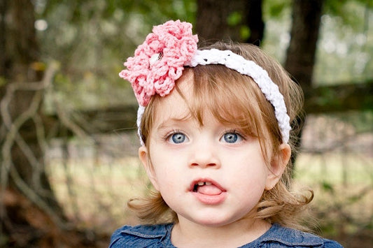 Crochet Pattern for Zoey Headband with Loopy Flower | Crochet Headband Pattern | Headband Crocheting Pattern | DIY Written Crochet Instructions