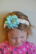 Load image into Gallery viewer, Crochet Pattern for Zoey Headband with Loopy Flower | Crochet Headband Pattern | Headband Crocheting Pattern | DIY Written Crochet Instructions

