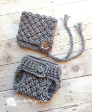 Load image into Gallery viewer, Crochet Pattern for Diagonal Weave Pixie Bonnet | Crochet Baby Bonnet Pattern | Baby Hat Crocheting Pattern | DIY Written Crochet Instructions
