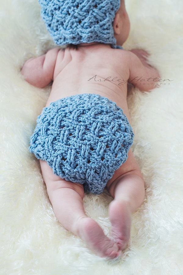 Crochet Pattern for Diagonal Weave Baby Diaper Cover | Crochet Baby Diaper Cover Pattern | Diaper Cover Crocheting Pattern | DIY Written Crochet Instructions