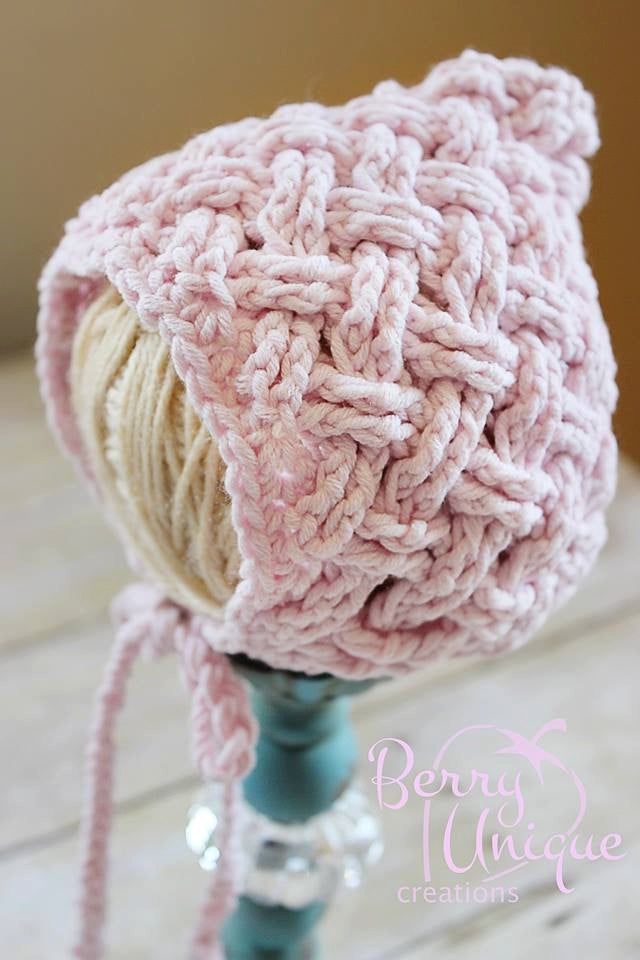 Crochet Pattern for Diagonal Weave Pixie Bonnet | Crochet Baby Bonnet Pattern | Baby Hat Crocheting Pattern | DIY Written Crochet Instructions