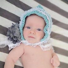 Load image into Gallery viewer, Crochet Pattern for Lacy Pixie Bonnet | Crochet Baby Bonnet Pattern | Baby Hat Crocheting Pattern | DIY Written Crochet Instructions

