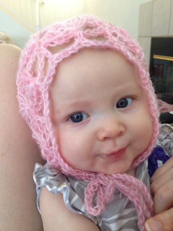 Crochet Pattern for Mohair Ella Baby Bonnet | Crochet Baby Bonnet Pattern | Baby Hat Crocheting Pattern | DIY Written Crochet Instructions
