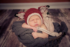 Crochet Pattern for Woodland Fox or Bear Baby Bonnet | Crochet Baby Bonnet Pattern | Baby Hat Crocheting Pattern | DIY Written Crochet Instructions