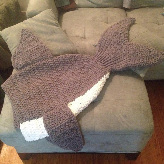 Crochet Pattern for Shark Tail Blanket | Crochet Shark Tail Sack Pattern | Shark Tail Crocheting Pattern | DIY Written Crochet Instructions