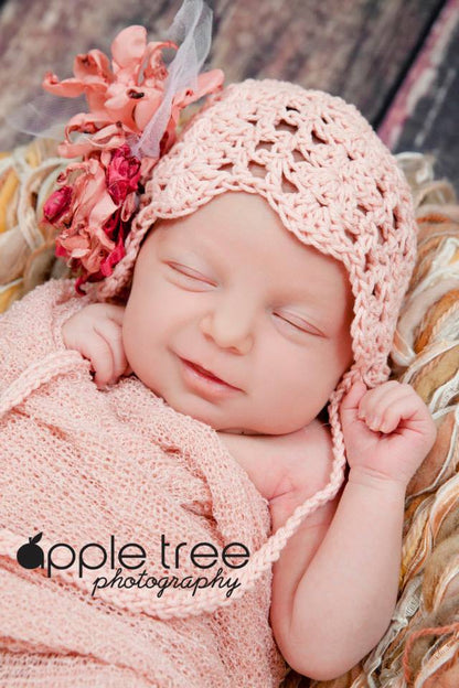 Crochet Pattern for Julianna Baby Bonnet | Crochet Baby Bonnet Pattern | Baby Hat Crocheting Pattern | DIY Written Crochet Instructions