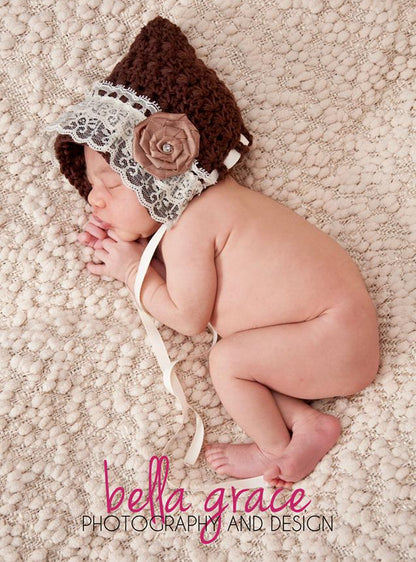 Crochet Pattern for Star Stitch Pixie Bonnet | Crochet Baby Bonnet Pattern | Baby Hat Crocheting Pattern | DIY Written Crochet Instructions