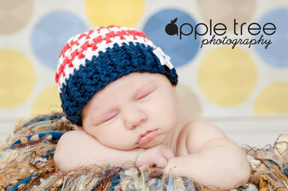 Crochet Pattern for Patriotic Stars & Stripes Olympic Beanie | Crochet Hat Pattern | Hat Crocheting Pattern | DIY Written Crochet Instructions