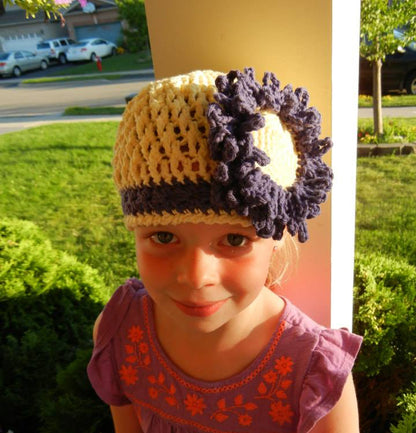 Crochet Pattern for Sunflower Beanie | Crochet Hat Pattern | Hat Crocheting Pattern | DIY Written Crochet Instructions