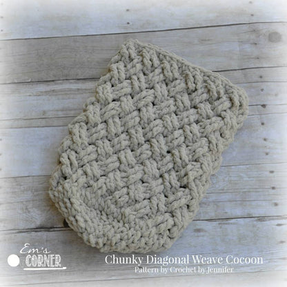 Crochet Pattern for Chunky Diagonal Weave Baby Cocoon, Bowl, or Basket | Crochet Snuggle Sack Pattern | Baby Cocoon Crocheting Pattern | DIY Written Crochet Instructions