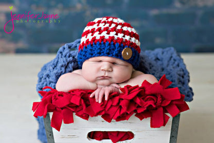 Crochet Pattern for Patriotic Stars & Stripes Olympic Beanie | Crochet Hat Pattern | Hat Crocheting Pattern | DIY Written Crochet Instructions