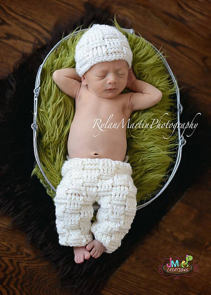 Crochet Pattern for Basket Weave Baby Pants or Shorties | Crochet Baby Pants Pattern | Baby Pants Crocheting Pattern | DIY Written Crochet Instructions