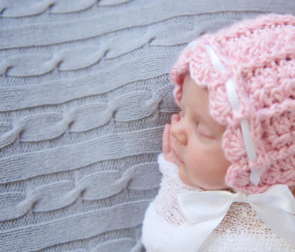 Crochet Pattern for Ashlyn Baby Bonnet | Crochet Baby Bonnet Pattern | Baby Hat Crocheting Pattern | DIY Written Crochet Instructions