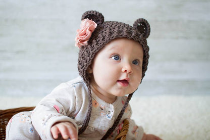 Crochet Pattern for Ribbed Baby Bear Bonnet | Crochet Baby Bonnet Pattern | Baby Hat Crocheting Pattern | DIY Written Crochet Instructions