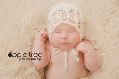 Crochet Pattern for Mohair Ella Baby Bonnet | Crochet Baby Bonnet Pattern | Baby Hat Crocheting Pattern | DIY Written Crochet Instructions