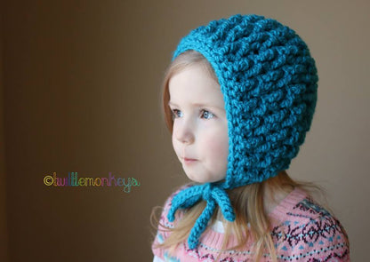 Crochet Pattern for Chunky Ripple Baby Bonnet | Crochet Baby Bonnet Pattern | Baby Hat Crocheting Pattern | DIY Written Crochet Instructions