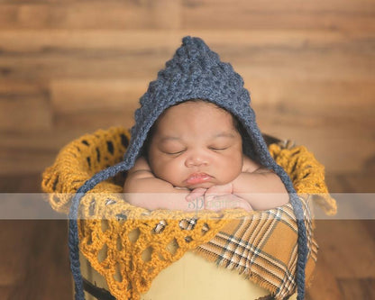 Crochet Pattern for Ripple Stitch Pixie Bonnet | Crochet Baby Bonnet Pattern | Baby Hat Crocheting Pattern | DIY Written Crochet Instructions