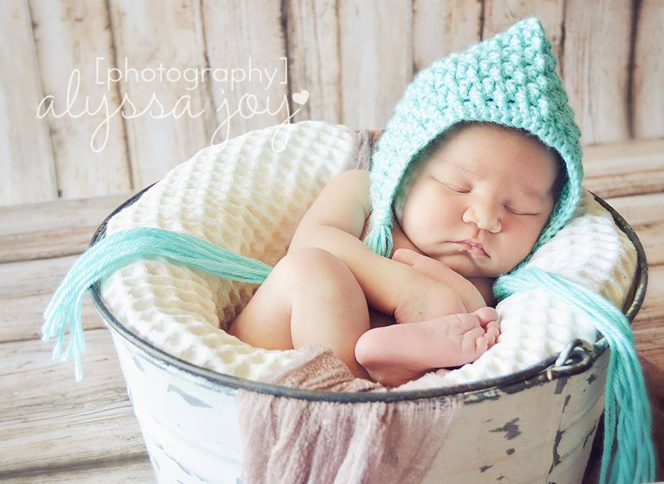Crochet Pattern for Ripple Stitch Pixie Bonnet | Crochet Baby Bonnet Pattern | Baby Hat Crocheting Pattern | DIY Written Crochet Instructions