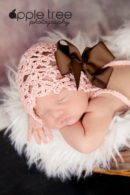 Crochet Pattern for Chantilly Baby Bonnet | Crochet Baby Bonnet Pattern | Baby Hat Crocheting Pattern | DIY Written Crochet Instructions