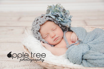 Crochet Pattern for Fleurette Baby Bonnet | Crochet Baby Bonnet Pattern | Baby Hat Crocheting Pattern | DIY Written Crochet Instructions
