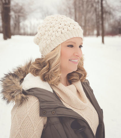 Crochet Pattern for Powder Puff Slouch | Crochet Hat Pattern | Hat Crocheting Pattern | DIY Written Crochet Instructions